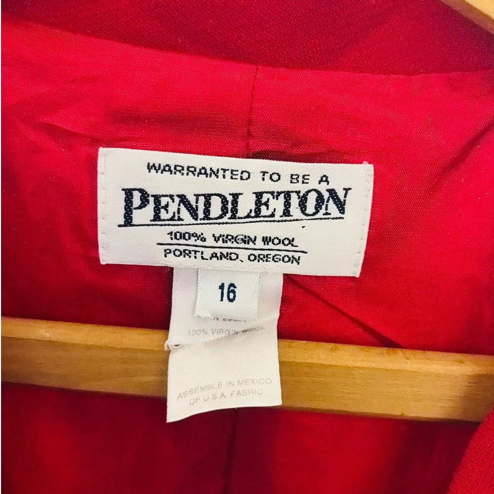 🚨 Final Sale 🚨 Pendleton Red Wool 3 Button Down Workwear Blazer | Size 16 - Picture 4 of 8